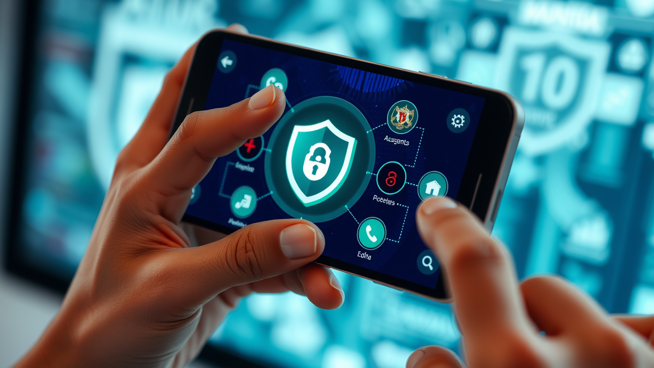Imagem de um smartphone protegido por um aplicativo antivírus.
