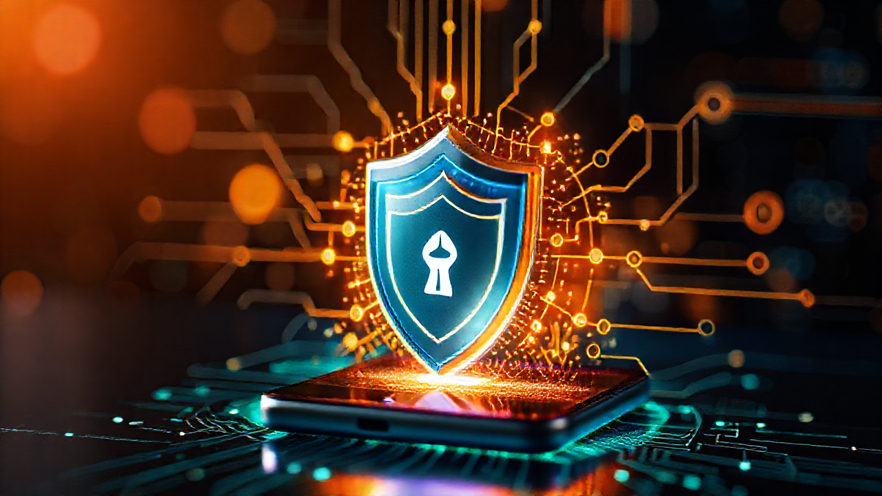 Imagem de um aplicativo de antivírus em funcionamento em um celular, destacando a proteção e segurança oferecidas.