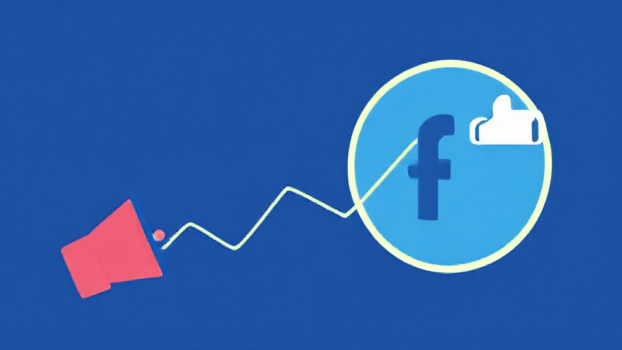 Imagem de um smartphone exibindo o aplicativo de otimização do Facebook, com gráficos de desempenho e ícones de eficiência.