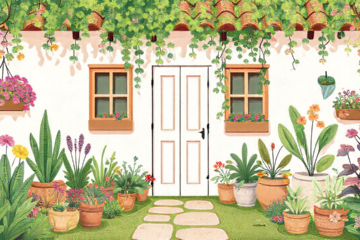 Imagem de um aplicativo de planta residencial gratuito mostrando o design de um jardim em uma tela de dispositivo móvel.