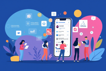 Imagem ilustrativa de um aplicativo de otimização de Facebook gratuito, mostrando gráficos e análises de desempenho.