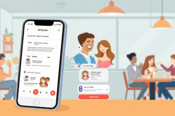 Usuário utilizando um aplicativo de relacionamento grátis para encontrar novas conexões.