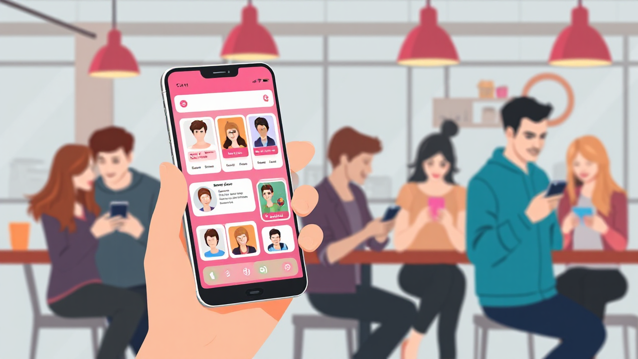 Imagem destacando diversões e interações em aplicativos de encontros.