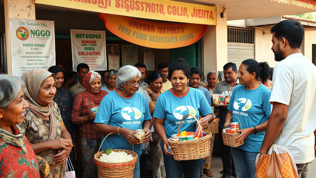 Imagem representando a busca por cestas básicas gratuitas no Brasil.
