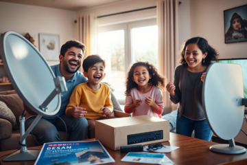 Imagem do kit de antena digital gratuito que ajuda famílias de baixa renda a acessar conteúdos de TV digital.