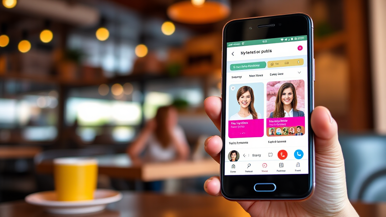 Imagem representativa de um aplicativo de namoro mostrando interações entre usuários.