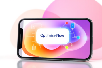 Imagem do aplicativo de otimização de memória para celulares mostrando como ele melhora o desempenho e a velocidade do dispositivo.