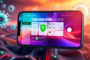 Imagem ilustrativa de um aplicativo de antivírus altamente eficiente, simbolizando proteção contra ameaças digitais.
