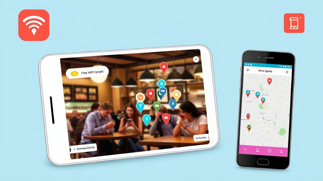 Imagem do aplicativo Wifi Gratis mostrando conexões de redes seguras.