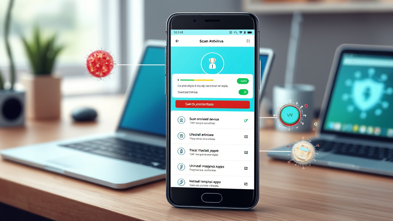 تصویری گویا در مورد نحوه از بین بردن ویروس ها از تلفن همراه