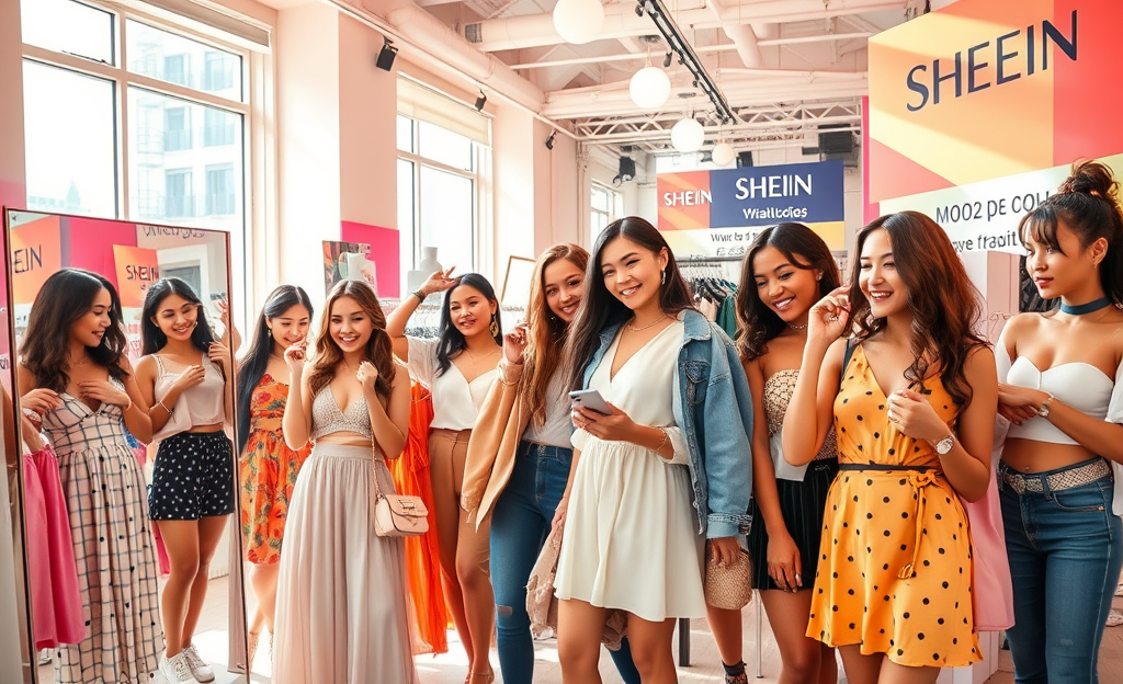 Imagem de moda com peças da SHEIN disponíveis gratuitamente