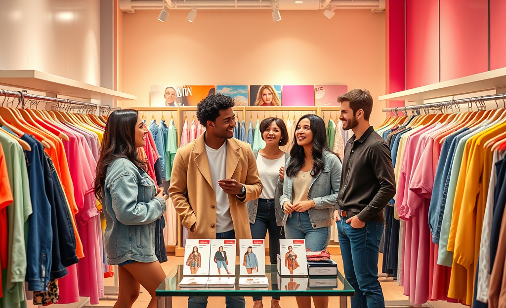 Imagem ilustrativa do Programa de Roupas Grátis da SHEIN, mostrando roupas disponíveis para os participantes do programa.