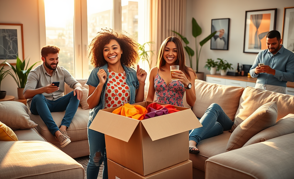 Imagem de itens gratuitos da SHEIN disponíveis para usuários em teste.